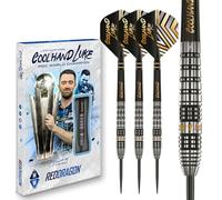 RED DRAGON Darts - Joueur Professionnel - Luke Humphries Coolhand Prestige 23g - 90% Tungstène Professionnelle Pointe en Acier Jeu de fléchettes avec ailettes et tiges de fléchettes