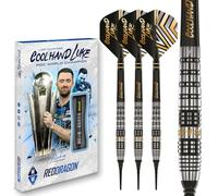 RED DRAGON Darts - Joueur Professionnel - Luke Humphries Coolhand Prestige - 90% Tungstène - 18g Baril / 20g Poids Total Pointe Souple Jeu de fléchettes avec ailettes et tiges de fléchettes