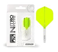 RED DRAGON Darts - Nitro Flite Système intégré de vol et d’Arbre - No.2 Forme et Design - Blanc & Jaune Couleur, Intermédiaire Longueur