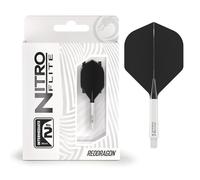 RED DRAGON Darts - Nitro Flite Système intégré de vol et d'arbre - No.2 Forme et design - Disponible en Court, intermédiaire et moyen - Variété de couleurs - Accessoires de fléchettes professionnelles