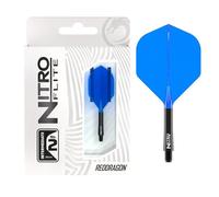 RED DRAGON Darts - Nitro Flite Système intégré de vol et d'arbre - No.2 Forme et design - Disponible en Court, intermédiaire et moyen - Variété de couleurs - Accessoires de fléchettes professionnelles