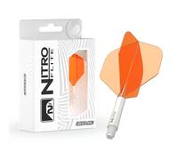 RED DRAGON Darts - Nitro Flite Système intégré de vol et d'arbre - No.2 Forme et design - Disponible en Court, intermédiaire et moyen - Variété de couleurs - Accessoires de fléchettes professionnelles