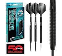 RED DRAGON Razor Edge Black 22g Fléchettes en tungstène avec ailettes et tiges