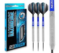 RED DRAGON Razor Edge Original: 21g Fléchettes Pointes Acier avec Ailettes et Tiges de Flechettes