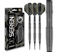 RED DRAGON Darts - Seren Onyx 3-90% Tungstène - 18g Baril / 20g Poids Total Pointe Souple Jeu de fléchettes avec ailettes et tiges de fléchettes
