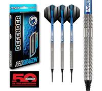 RED DRAGON Defender 19g Baril / 21g Poids Total Pointe Souple 90% Jeu de fléchettes en tungstène avec ailettes et tiges de fléchettes