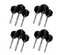 RED DRAGON Ensemble d'ailettes et tiges de fléchettes - Ailettes Noires Hardcore et tiges VRX Black