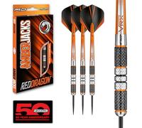RED DRAGON Flechette Pointe Acier Amberjack Flechettes Steeltip | 3 x Fléchette 90% Tungstène | 3 x Hardcore Ailettes | 3 x VRX Nylon Tiges | Choix de Gramme - 21g, 22g, 23g, 24g ou 25g