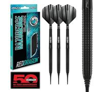 RED DRAGON Razor Edge Black 20g Softip Fléchettes en tungstène avec ailettes et tiges
