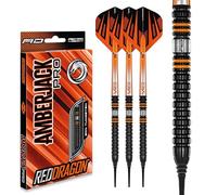 RED DRAGON Amberjack Pro 1 Jeu de fléchettes en tungstène Softip Premium de 18 grammes avec ailettes et tiges