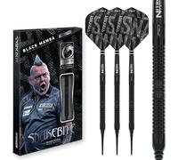 RED DRAGON Fléchettes - Joueur professionnel - Peter Wright 'Snakebite' | Black Mamba Série Dart Flèches | 90 % tungstène professionnel Fléchettes - Comprend des vols et des tiges | Pointe souple 18 g