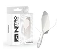 RED DRAGON Fléchettes - Système intégré de vol et de tige Nitro Flite - Forme et design n°2 - Couleur blanche et blanche, longueur intermédiaire