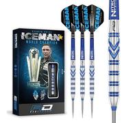 RED DRAGON Gerwyn Iceman Price 24 Gram - Ensemble Professionnel de fléchettes en tungstène avec Flights and Stems