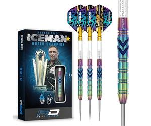 RED DRAGON Gerwyn Iceman Price Ionic Jeu de fléchettes en tungstène de qualité supérieure de 21 grammes avec ailettes et tiges