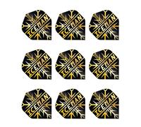 RED DRAGON Gerwyn Price Hardcore Premium Flocon de Neige d'or Vols de fléchettes - 3 Ensembles par Paquet (9 Vols de fléchettes au Total)