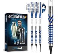Red Dragon Gerwyn Price Iceman Contour 18 Gramme softip Tungstène Professionnel Fléchettes avec ailettes et tiges