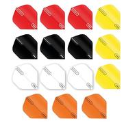RED DRAGON Hardcore Colours Pack de sélection Extra Épais Standard Fléchettes Dart Flights - 5 Jeux par Paquet (15 Vols au Total)