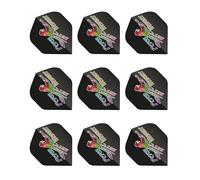 RED DRAGON Hardcore Peter Wright Snakebite Serpent Noir Fléchettes Dart Flights - 3 Jeux par Paquet (9 Vols au Total)