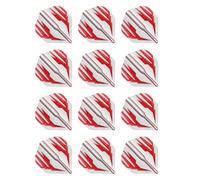 RED DRAGON Hardcore Radical Blanc et Rouge Extra Épais Standard Fléchettes Dart Flights - 4 Jeux par Paquet (12 Vols au Total)