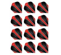 RED DRAGON Hardcore Radical Noir et Rouge Extra Épais Standard Fléchettes Dart Flights - 4 Sets per Pack (12 Dart Flights in Total)