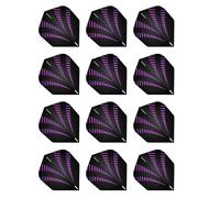 RED DRAGON Hardcore Radical Noir et Violet Burst Extra Épais Standard Fléchettes Dart Flights - 4 Sets per Pack (12 Dart Flights in Total)