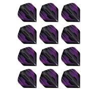 RED DRAGON Hardcore Radical Noir et Violet Extra Épais Standard Fléchettes Dart Flights - 4 Jeux par Paquet (12 Vols au Total)