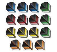RED DRAGON Hardcore Stripes Pack de sélection Extra Épais Standard Fléchettes Dart Flights - 5 Jeux par Paquet (15 Vols au Total)