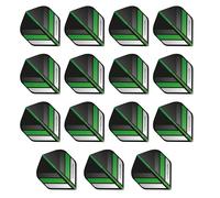 RED DRAGON Hardcore XT Noir et Vert Stripe Extra Épais Standard Fléchettes Dart Flights - 5 Jeux par Paquet (15 Dart Vols au Total)
