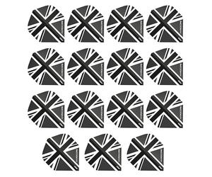 RED DRAGON Hardcore XT Noir Union Jack Extra Épais Standard Fléchettes Dart Flights - 5 Jeux par Paquet (15 Dart Vols au Total)