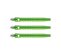 RED DRAGON Hip-Grip Tiches de fléchettes Vert Moyen en Aluminium (tiges) - 2 Ensembles par Paquet (6 tiges au Total)