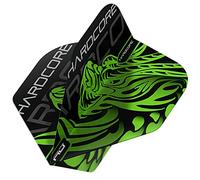 RED DRAGON Jonny Clayton Green Dragon Hardcore Lot de 3 jeux d'ailettes de fléchettes standard (9 ailettes au total)