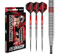 RED DRAGON Jonny Clayton Original 2.0 Fléchettes professionnelles 2.0 | 25 g | 90 % tungstène - Jeu de fléchettes professionnelles avec pointe en métal - Comprend des flèches en acier, des vols et des