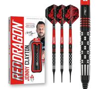 RED DRAGON Jonny Clayton PL Special Edition Softip 20 Gram Jeu de fléchettes en tungstène avec ailettes et tiges (tiges)