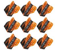 RED DRAGON Lot de 3 ailettes de fléchettes standard double face Peter Wright Snakebite orange et noir Yin Yang (9 ailettes au total)