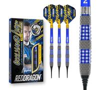 Red Dragon Luke Humphries TX2 Jeu de fléchettes atomisées en tungstène avec ailettes et tiges 18 g