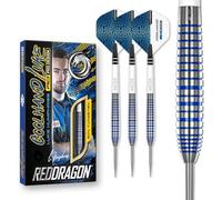 Red Dragon Luke Humphries TX3 Cool Blue SE Jeu de fléchettes en tungstène avec ailettes et tiges 22 g