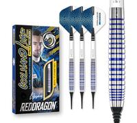 RED DRAGON Luke Humphries TX3 Jeu de fléchettes Souples en tungstène de qualité supérieure avec vols et tiges Bleu Froid SE 20 g