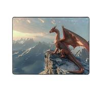 Red Dragon Mountain Tapis d'intérieur doux lavable pour salon, chambre à coucher, salon, 160 x 121 cm