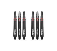 RED DRAGON Nitro Xfire Tiges de fléchettes courtes - Mélange de fibre de carbone pour un contrôle de vol durable, système de verrouillage de vol en aluminium, design anti-déviation, 39 mm, 6 tiges