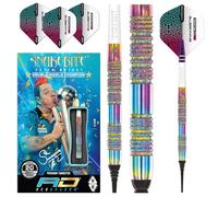 RED DRAGON Peter Wright Snakebite Diamond Fusion Spectron SE 20 Gramm Ensemble de fléchettes en tungstène Premium Softip avec ailettes et tiges