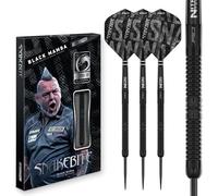 RED DRAGON Peter Wright « Snakebite » Fléchettes professionnelles Black Mamba 90 % tungstène, comprend des vols de fléchettes et des tiges | Pointe souple de 18 g et fléchettes en acier 22 g, 24 g