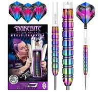 RED DRAGON Peter Wright Snakebite Jeu de fléchettes Professionnelles en tungstène avec ailettes et tiges