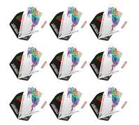 RED DRAGON Peter Wright Snakebite Lot de 3 ailettes pour fléchettes Yin Yang double face Noir et blanc