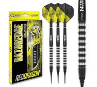 RED DRAGON Razor Edge Elite Jeu de fléchettes en tungstène Softip Premium de 18 grammes avec ailettes et tiges