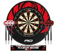 Red Dragon Razor Edge Jeu de fléchettes Professionnel - Tournoi de qualité Standard et Design Dragon Durable avec 2 fléchettes à Pointe en Acier et Laiton.