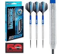 RED DRAGON Razor Edge Original: 28g Fléchettes Pointes Acier avec Ailettes et Tiges de Flechettes