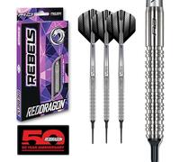 RED DRAGON Rebel 18g Baril / 20g Poids Total Pointe Souple 90% Jeu de fléchettes en tungstène avec ailettes et tiges de fléchettes