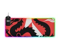 Red Dragon Tapis de souris noir avec chargement filaire lumineux et personnalisé pour écrire facilement 89,9 x 40 cm
