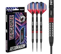 RED DRAGON Vengeance Jeu de fléchettes en tungstène avec ailettes et tiges Rouge 22 g