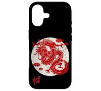 Red Dragon White Rising Sun Chinese Strength Symbol Coque pour iPhone 17